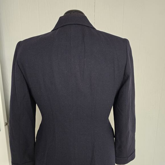 Women's Jones New York Navy Button Down Wool Blazer Jacket - Size 8 - Picture 7 of 12